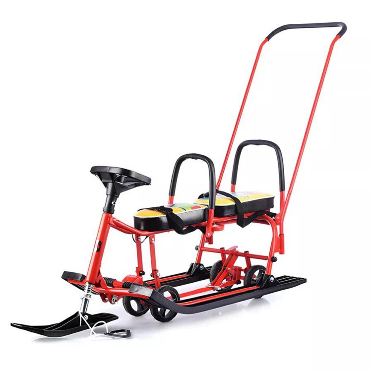 Снегокат детский 507 TWINS BABY Wheel со спинкой для двоих — картинка 13