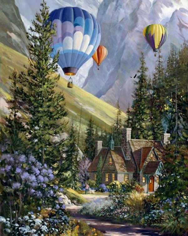 Алмазная вышивка «Путешествие на воздушном шаре» — картинка 2