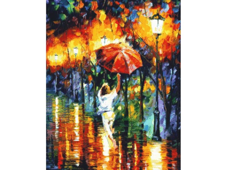 Алмазная вышивка «Красный зонт» — картинка 2