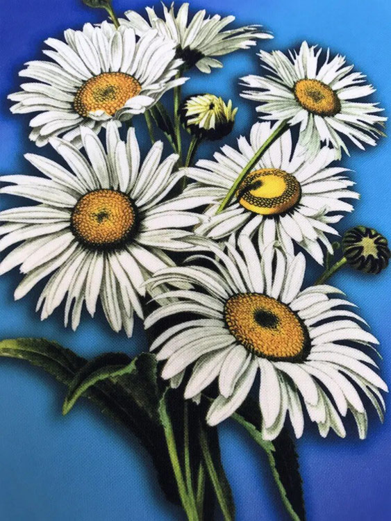 Вышивка лентами «Букет ромашек» — картинка 6