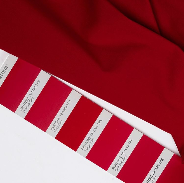 Ткань Поплин стрейч, 5 м x 150 см, 125 г/м², цвет: красный, TBY — картинка 4