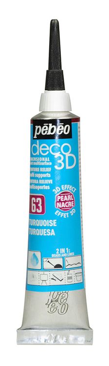 Краска акриловая Pebeo контур deco3D №2, цвет: бирюзовый перламутровый, 20 мл