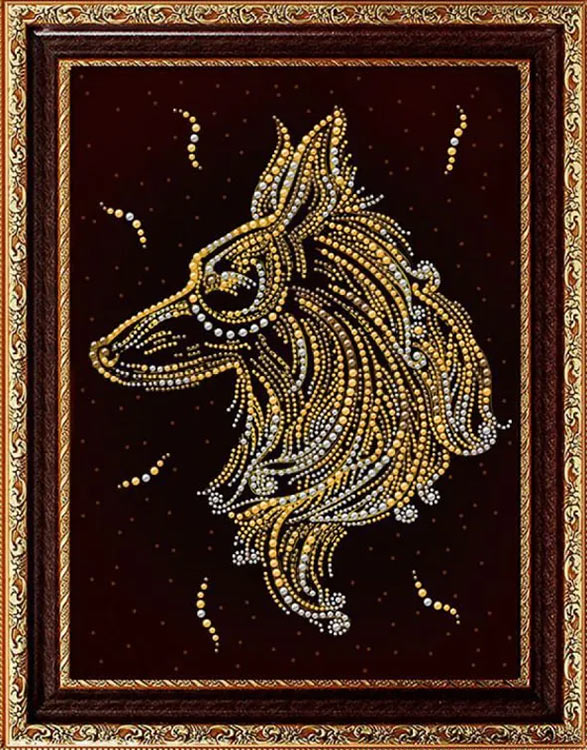 Набор для вышивания бусинами «Золотой волк» — картинка 2