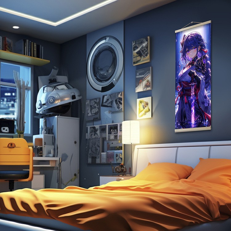 Картина по номерам со светящейся краской «Панно Геншин Райдэн» — картинка 3