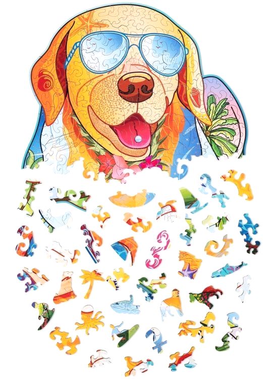 Деревянный пазл Wood Trick «Лабрадор-Серфингист» — картинка 4