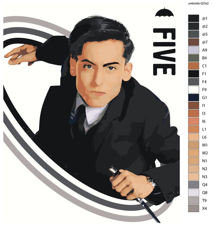 Картина по номерам «Академия Амбрелла: Номер Пятый - Эйдан Галлахер 5» — картинка 2