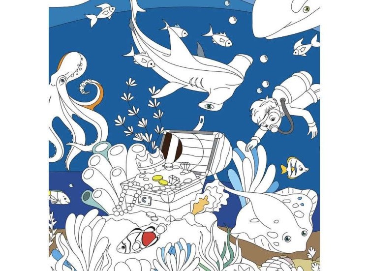 Карта-раскраска «Подводный мир» — картинка 2