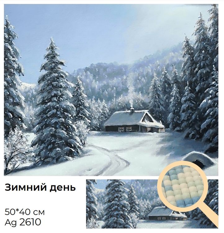 Алмазная вышивка «Зимний день» — картинка 2