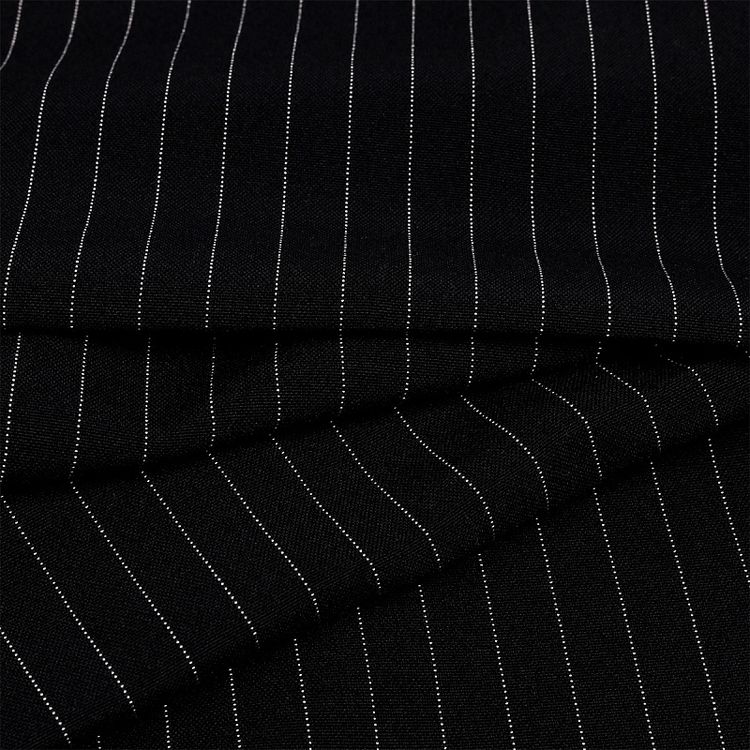 Ткань Габардин кач-во Фухуа, 180 г/м², 5 м x 150 см, цвет: черный, принт полоска, TBY — картинка 2