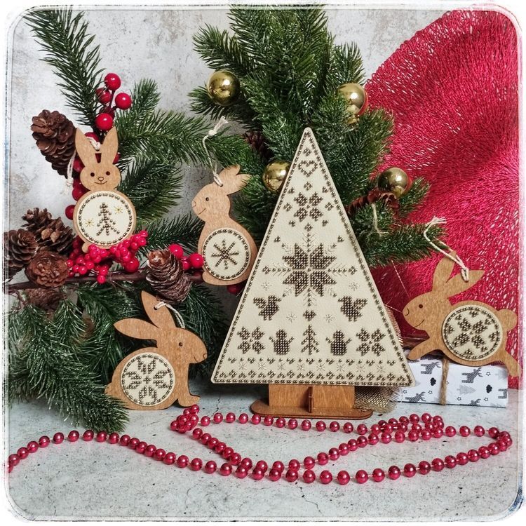 Комплект для вышивания «Ёлочка праздничная, кремовая» — картинка 2