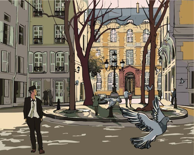 Картина по номерам «Улица в Париже»