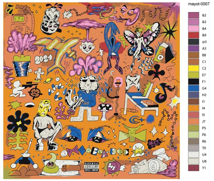 Картина по номерам «Mayot Майот Моет: альбом Заправка Кид 2» — картинка 2