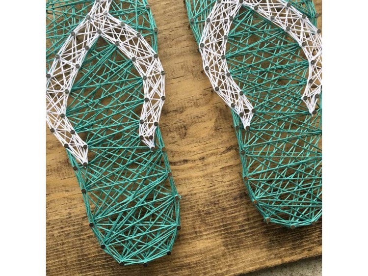 Набор для творчества STRING ART «Шлепанцы бирюзовые» — картинка 2