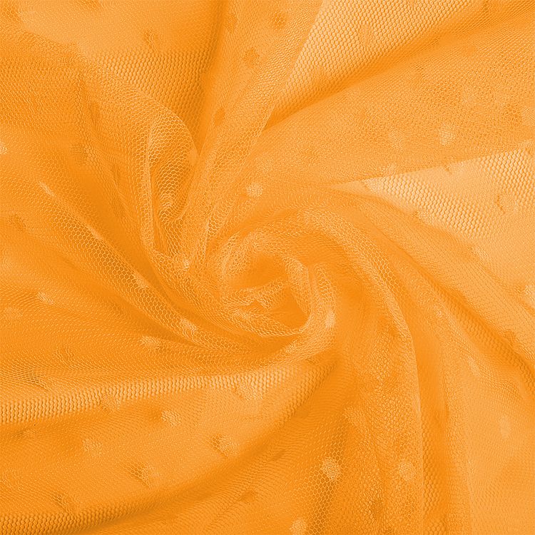 Фатин Горошек мягкий, 15 м, ширина 160 см, цвет: оранжевый, диаметр горошин 0,6 см, TBY