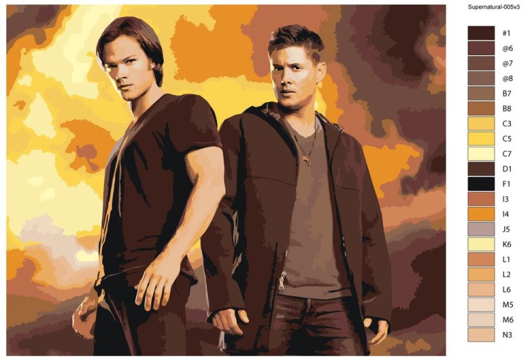 Картина по номерам «Сверхъестественное: Дин и Сэм Винчестеры» — картинка 2