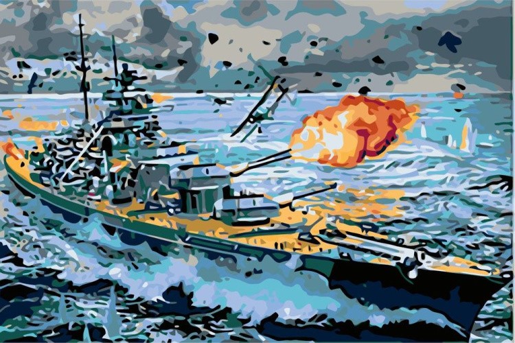 Картина по номерам «Боевой крейсер»