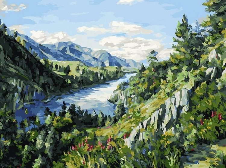 Картина по номерам «Река Катунь»