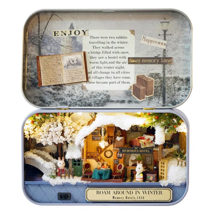 Сборная модель Румбокс. Домик в шкатулке «Зимняя прогулка» — картинка 2