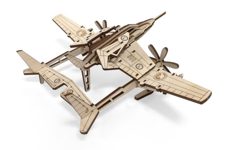 Деревянный механический конструктор «Самолет Сапсан» — картинка 3