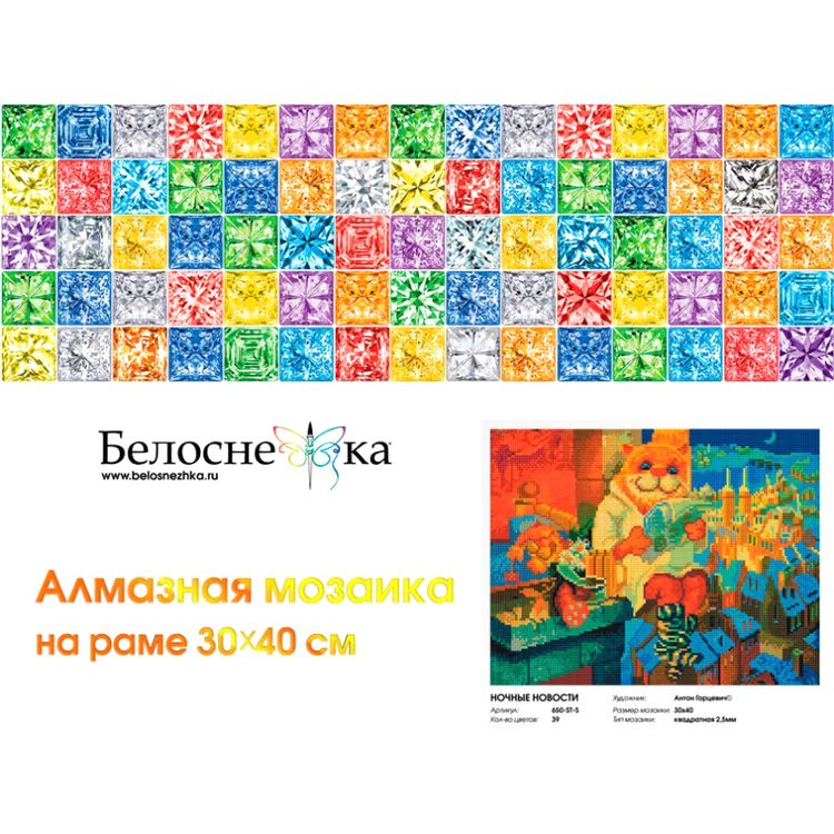 Алмазная вышивка «Ночные новости» — картинка 4