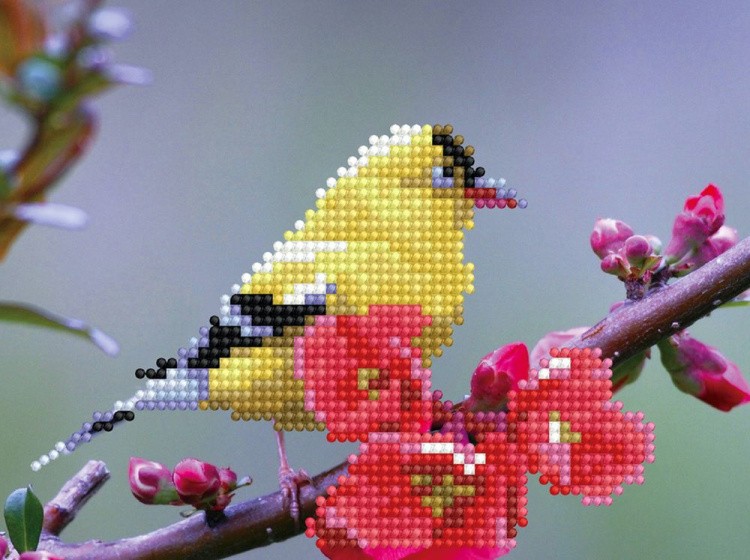 Алмазная вышивка «Весенняя птичка» — картинка 2