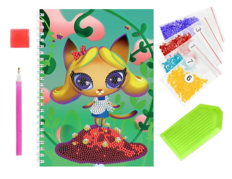 Алмазная мозаика - тетрадь «Кошка-Алиса» — картинка 6