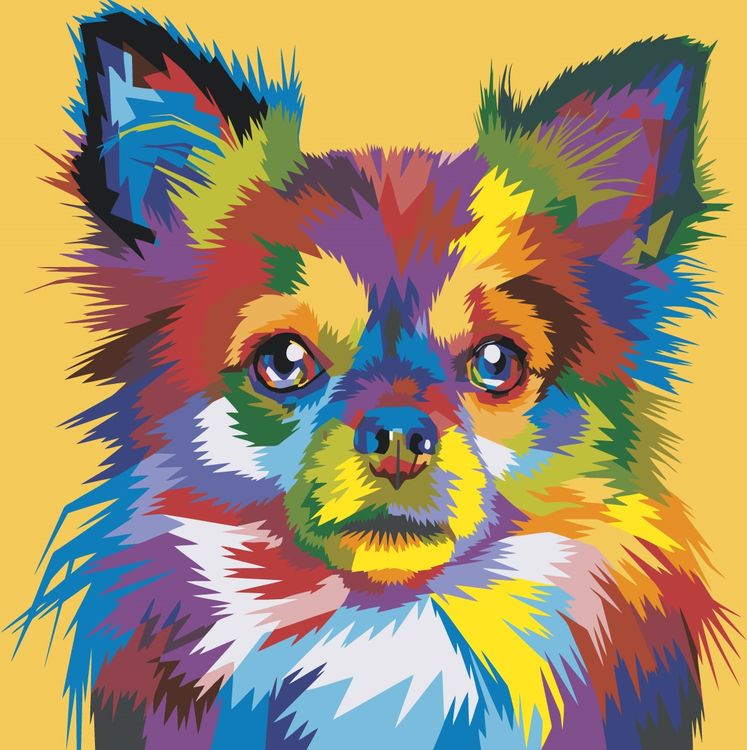 Картина по номерам «Цветная собака»