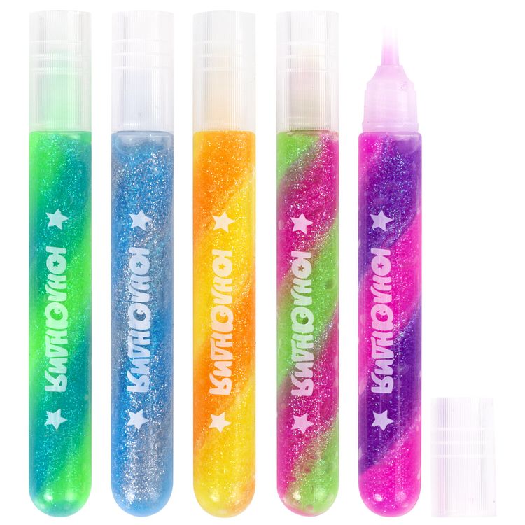 Гель с блестками Юный волшебник, 5 цветов по 10,5 мл, Юнландия — картинка 2