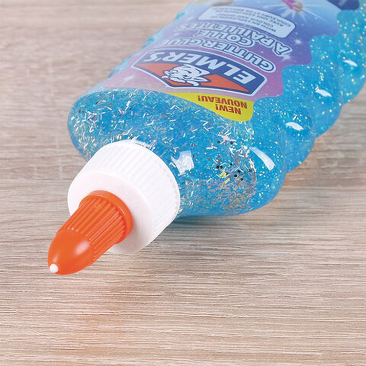 Клей для слаймов канцелярский с блестками ELMERS «Glitter Glue», 177 мл, голубой — картинка 2