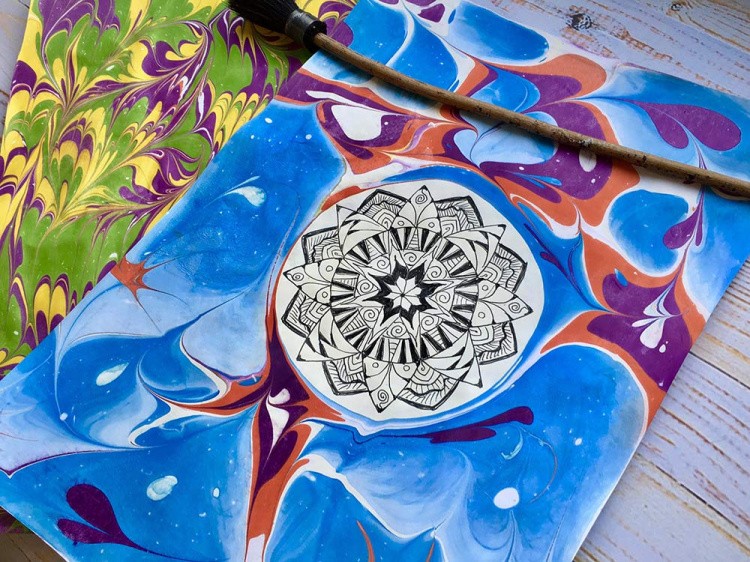 Краска для эбру синяя 30 мл, Amazing Color — картинка 3