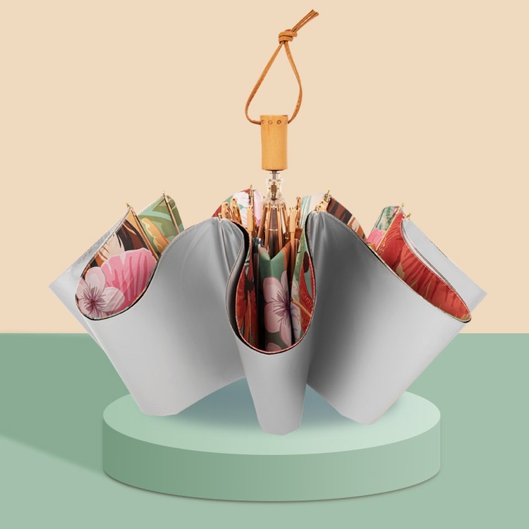 Зонт двусторонний Тропикана, складной, 8 спиц, механический — картинка 4