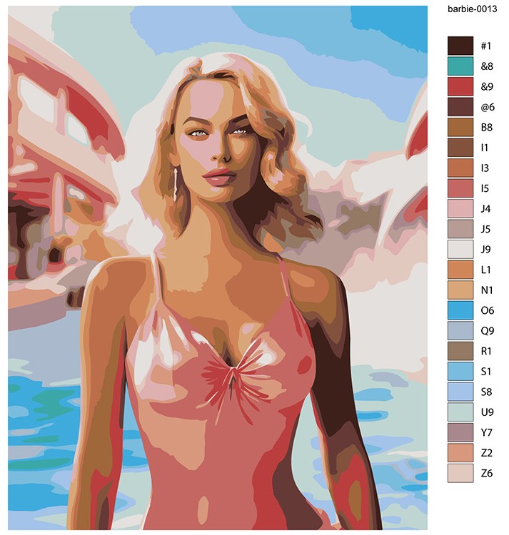 Картина по номерам «Барби: Девушка в бассейне» — картинка 2