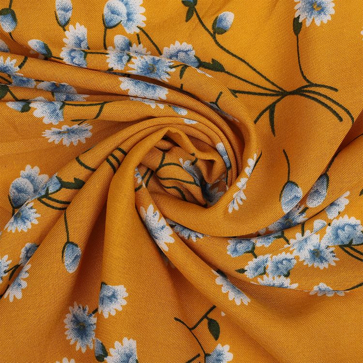 Ткань Штапель с рисунком, 5 м, ширина 145 см, 110 г/м2, цвет: с3 желтый, TBY