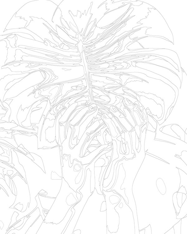 Картина по номерам «Девушка и лист монстеры» — картинка 3