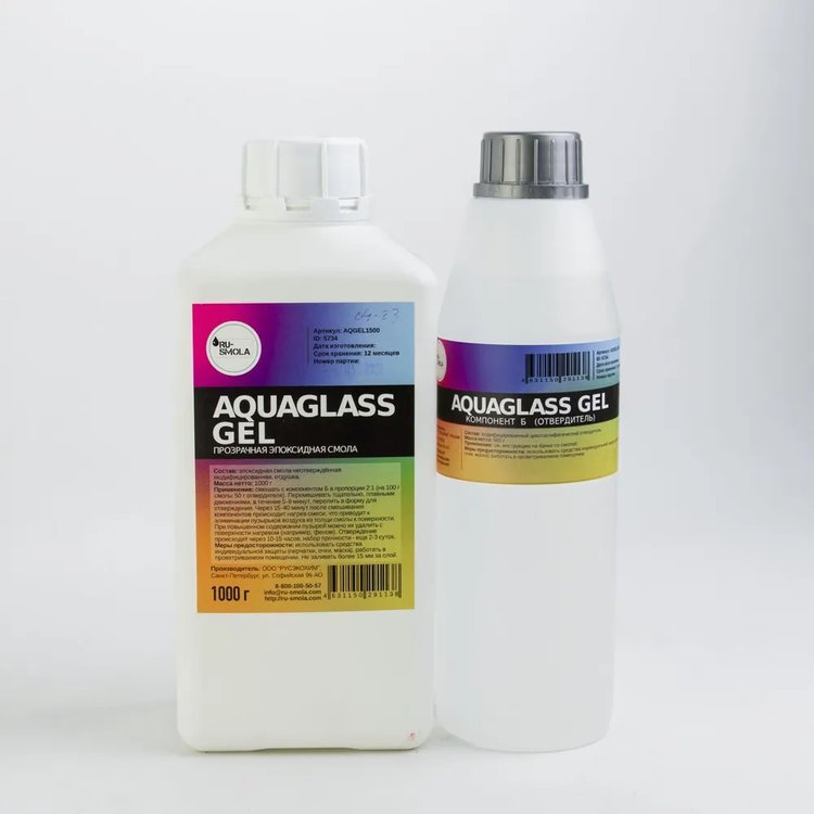 Универсальная эпоксидная смола для рисования AquaGlass GEL 1500 грамм, RU-SMOLA — картинка 2