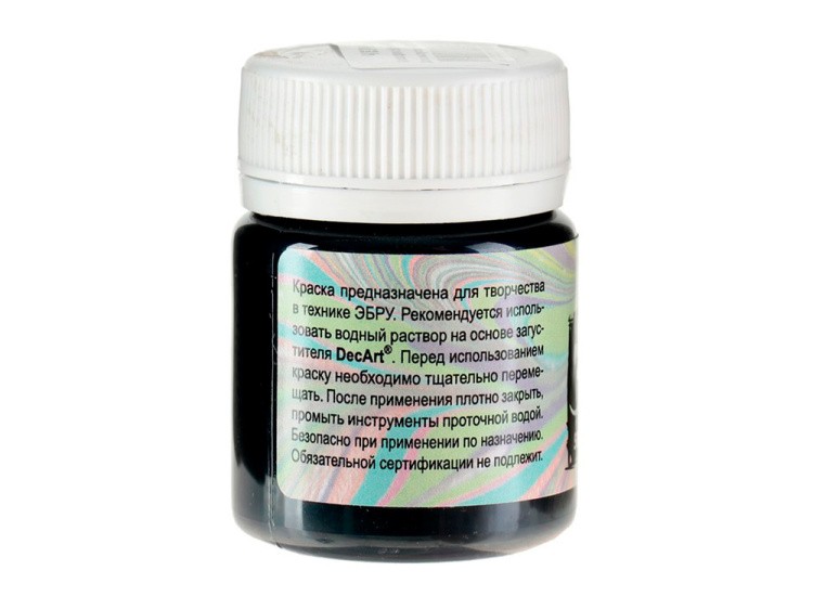 Краска для эбру черная 50 мл, DecArt® — картинка 2