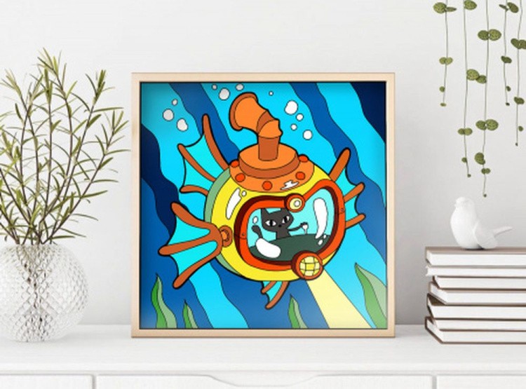 Картина по номерам «Кот-подводник» — картинка 5