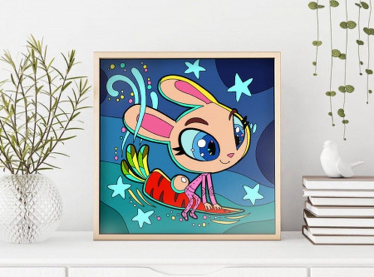 Картина по номерам «Кролик-космонавт» — картинка 6