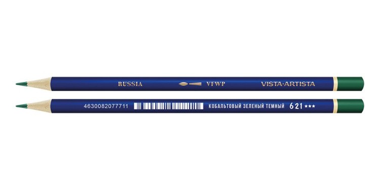 Акварельный карандаш Vista-Artista Fine, 621 Кобальтовый зеленый темный