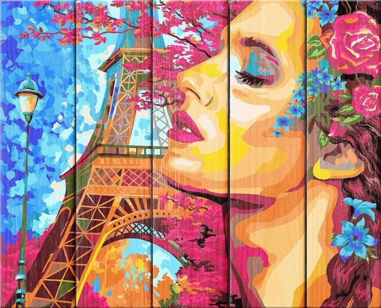 Картина по номерам по дереву «Мечты о Франции»