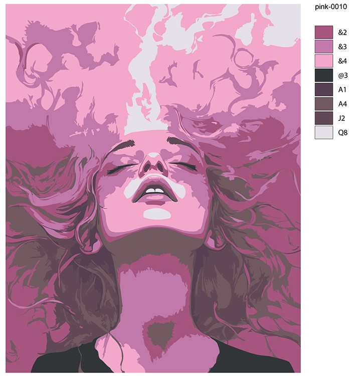 Картина по номерам «Розовая: девушка-вдохновение 40x50» — картинка 2