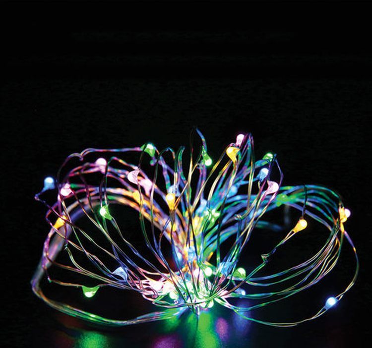 Электрогирлянда светодиодная «Роса», 20 ламп, 2 м, многоцветная, на батарейках — картинка 4