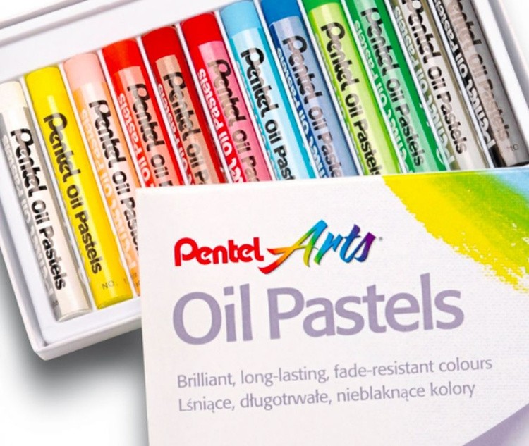 Пастель масляная Pentel Arts Oil Pastels, 12 цв. — картинка 4
