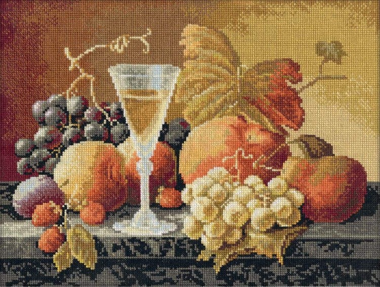 Набор для вышивания «Натюрморт с вином и фруктами»