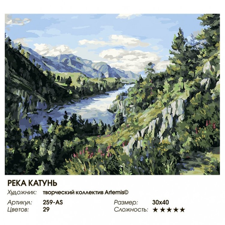 Картина по номерам «Река Катунь» — картинка 2
