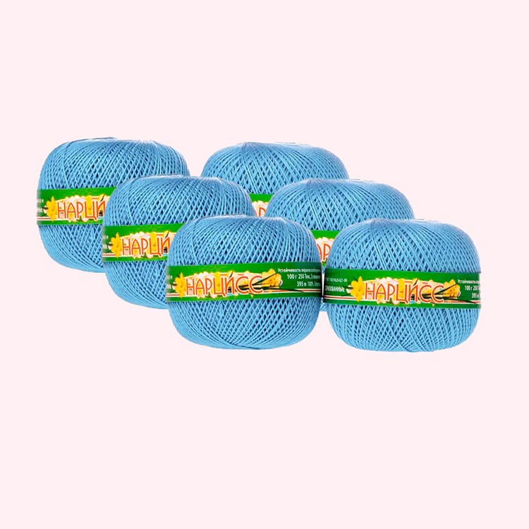 Пряжа ПНК им.Кирова Нарцисс (2706), голубой, 6 шт. по 100 г — картинка 5