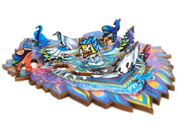 Деревянный пазл Unidragon «Величественный Волк», размер M (А4) — картинка 8