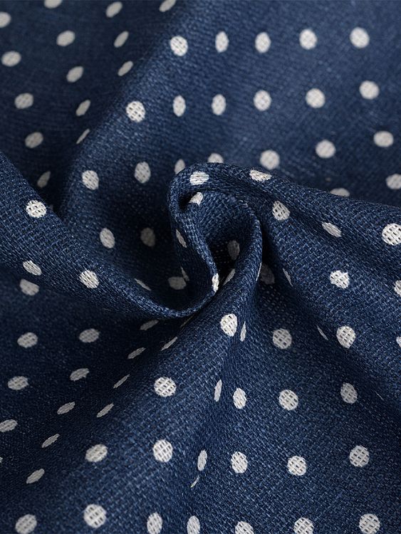 Ткань лен, 140 г/м², 30% лен, 70% хлопок, 3 м, ширина 150 см, цвет: синий, принт, TBY — картинка 2