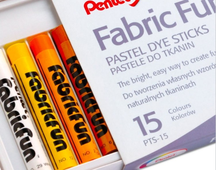 Пастель мелки для ткани Pentel FabricFun Pastels, 15 цв. — картинка 3