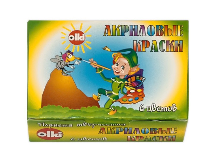 Краски акриловые для детского творчества (6 цветов) — картинка 2